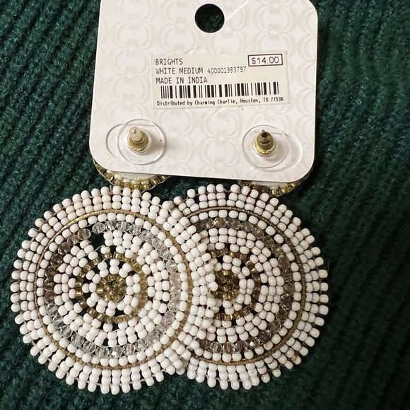 White Circle earrings. Charming Charlie - Picture 2 of 2